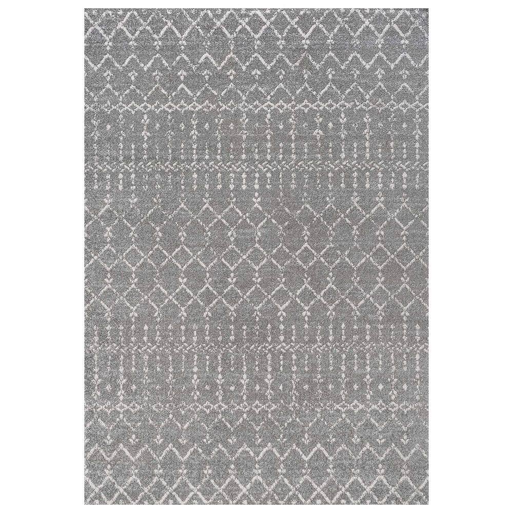 Gray Polypropylene 4 ft. x 6 ft. Trellis Indoor Area Rug