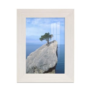 Grooved 3.5 in. x 5 in. White Picture Frame