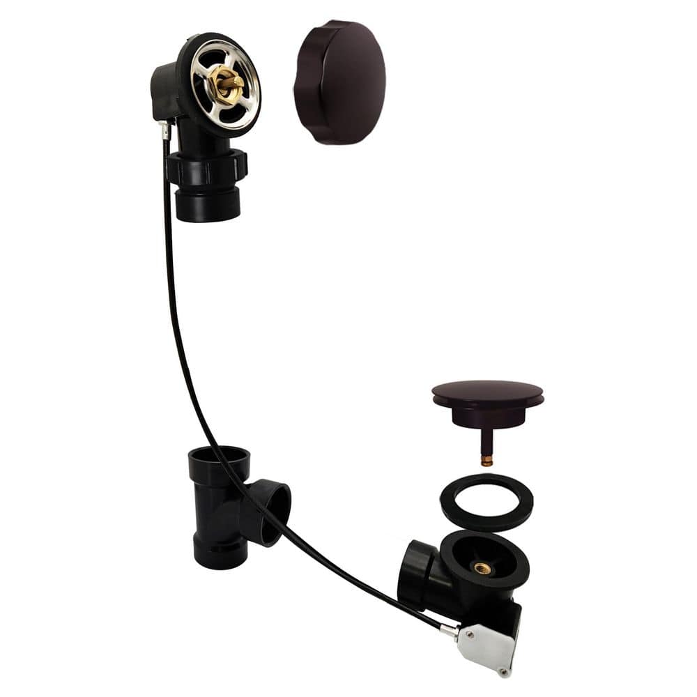 27 in. Cable Drive Bath Drain with Rotary Overflow and Ball Joint Elbow, Pop-Up Stopper - Sch. 40 ABS, Oil Rubbed Bronze price history on PriceWatchPro