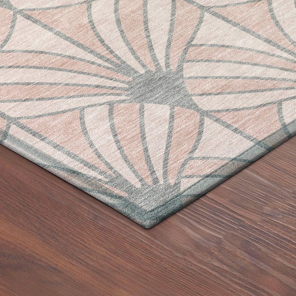 Chantille Machine Washable Indoor/Outdoor Abstract ACN2426 Pink 5 ft. x 7 ft. 6 in. Area Rug