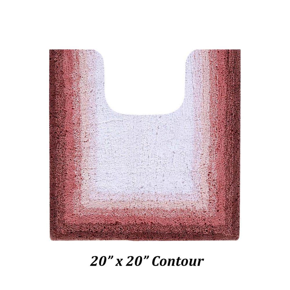 Rose Ombre Cotton Tufted Bath Rug Set, 2 Pieces