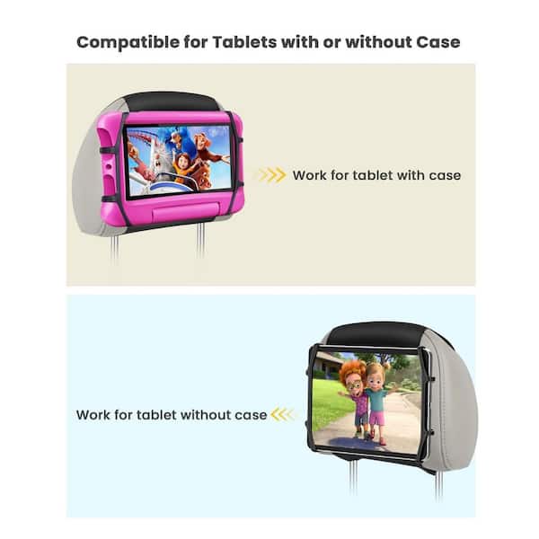 Elitehood Headrest Car Tablet Holder - [Long Aluminum Extension Arm] [Ultra-Compact] Foldable IPad Holder For Car Backseat, Road Trip Essentials IPad Back Seat Mount, Tablet Headrest Mount For Kids