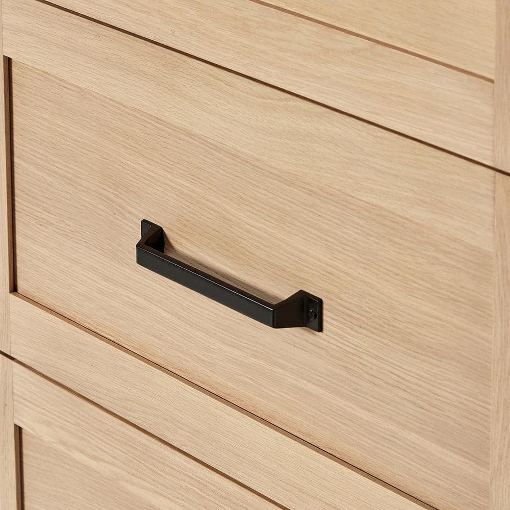 Monroe 66" Light Oak Double Sink Vanity with Carrara Quartz Top