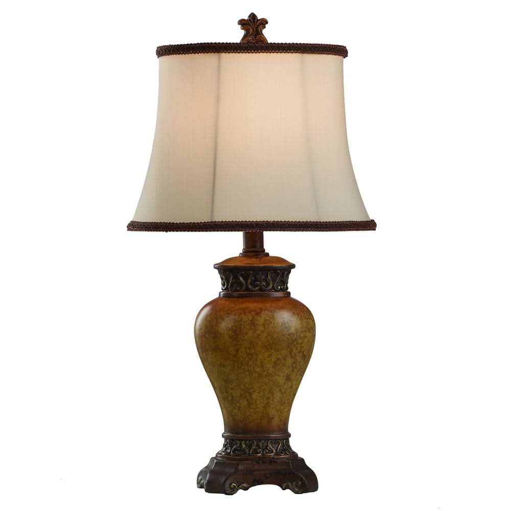 Maximus Bronze Table Lamp with Ivory Fabric Shade