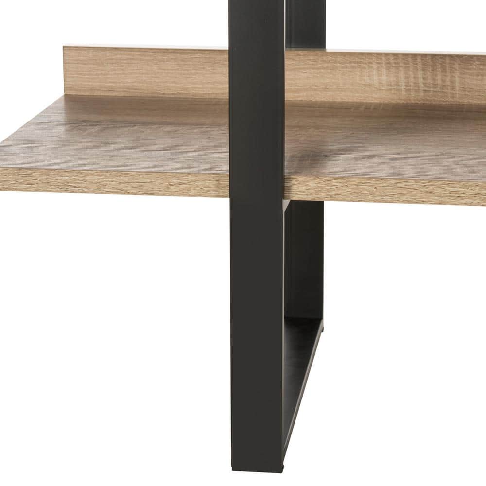 Belgium-Inspired Oak & Black Iron 4-Tier Etagere