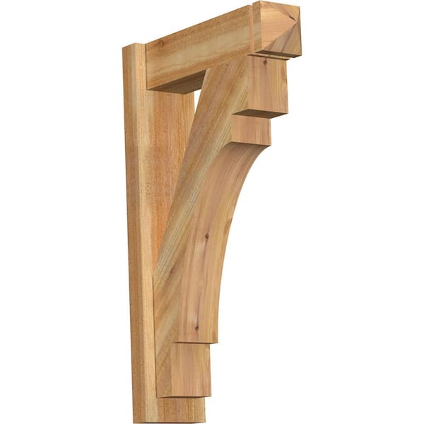 Ekena Millwork 6 in. x 32 in. x 20 in. Western Red Cedar Merced Arts and Crafts Rough Sawn Outlooker