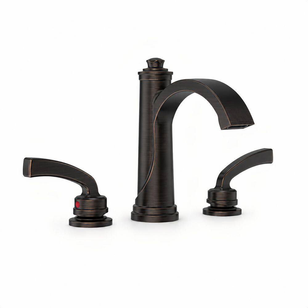8 in. Widespread 2-Handle Bathroom Sink Faucet with Pop-Up Drain and Supply Lines in Oil Rubbed Bronze price history on PriceWatchPro