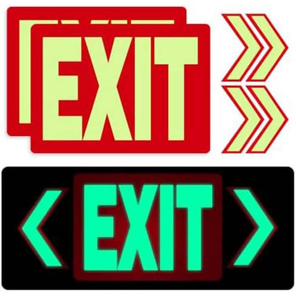 10 in. x 7 in. Photoluminescent Vinyl Exit Sign with Directional