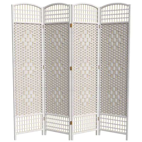 5.5 ft. White 4-Panel Room Divider