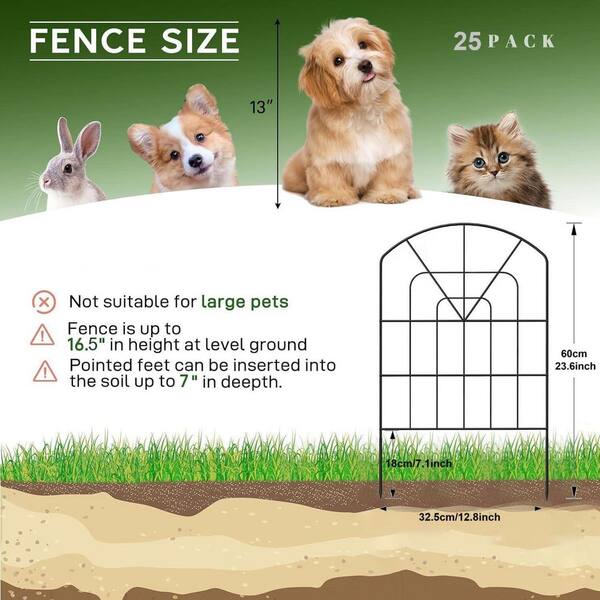 Oyezvary Decorative 24 in. H Metal Garden Fence Animal