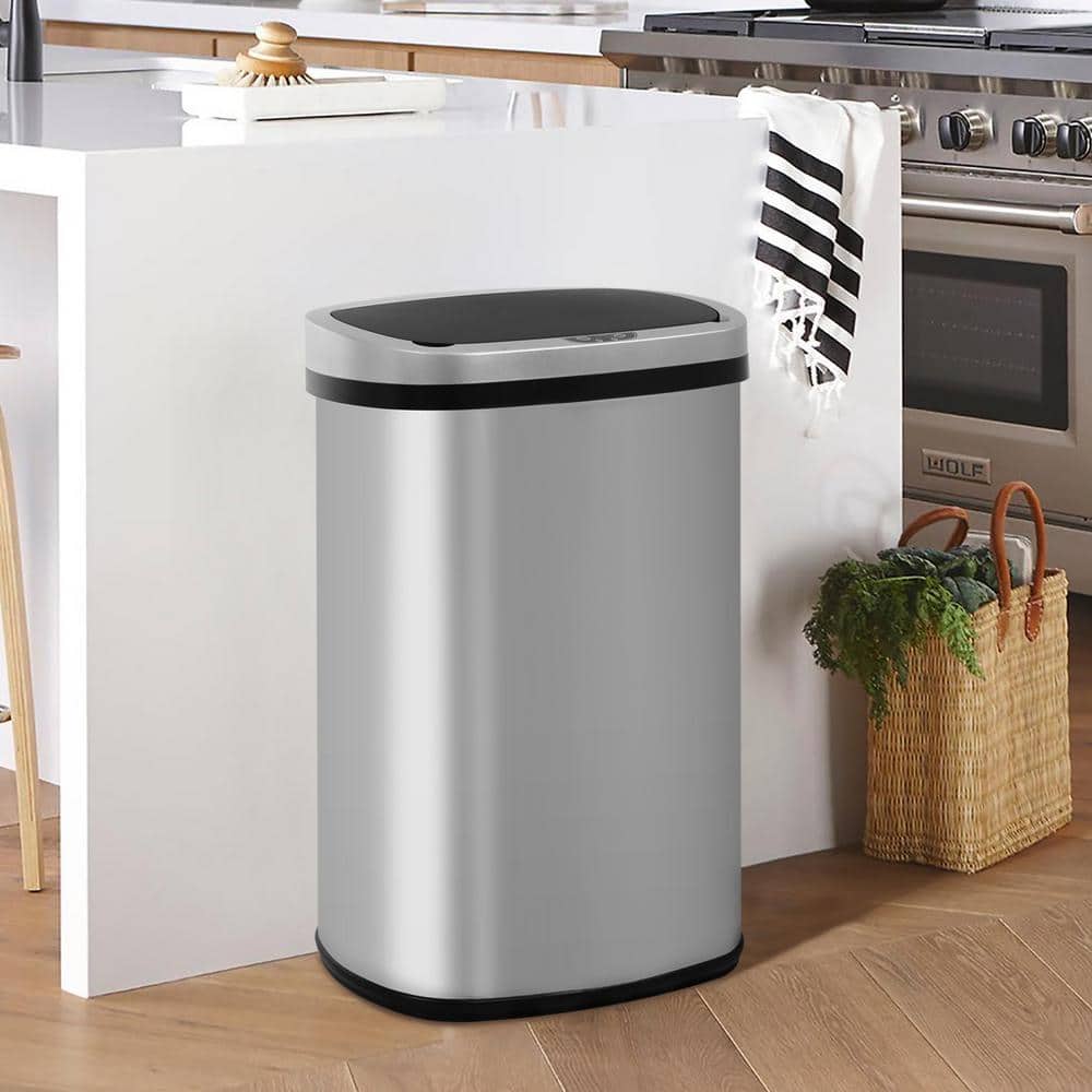 13 Gallon Stainless Steel Touchless Motion Sensor Trash Can