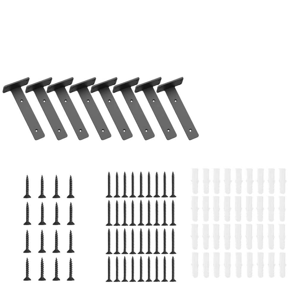 8 in. Black Heavy Duty Shelf Brackets, Floating Shelf Brackets (6-Pack) price history on PriceWatchPro