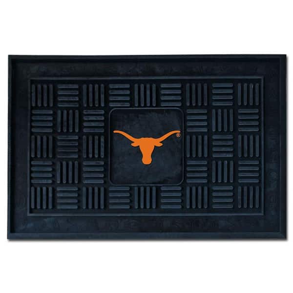 FANMATS NCAA University of Texas Black 19.5 in. x 31.25 in. Outdoor Vinyl Medallion Door Mat