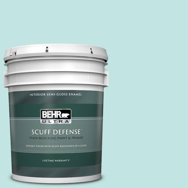 BEHR ULTRA 5 gal. #510C-2 Windwood Spring Extra Durable Semi-Gloss Enamel Interior Paint & Primer