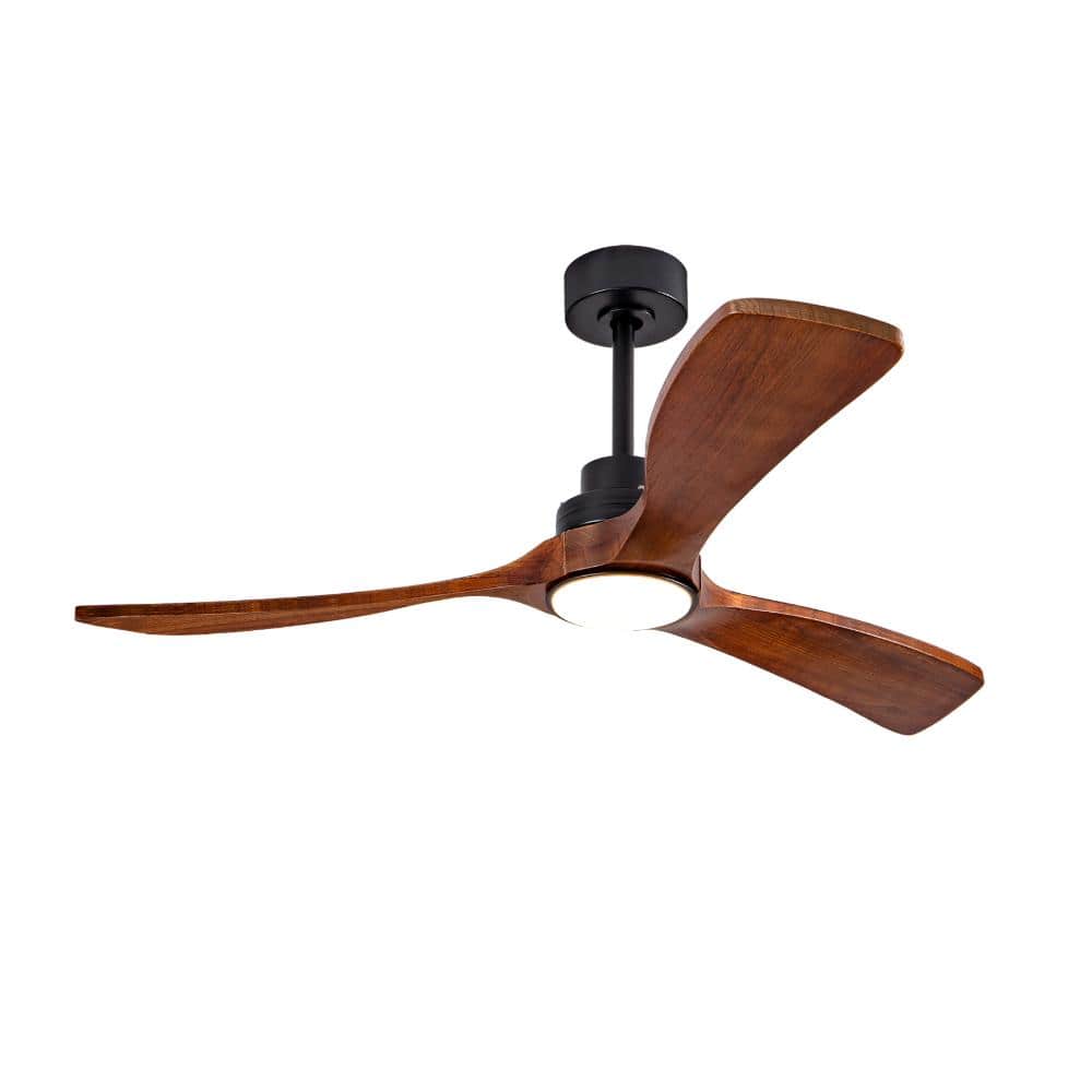 52 in. Indoor LED Black Walnut Modern Farmhouse Downrod Ceiling Fan with 3CCT Dimming and App/Remote Control price history on PriceWatchPro