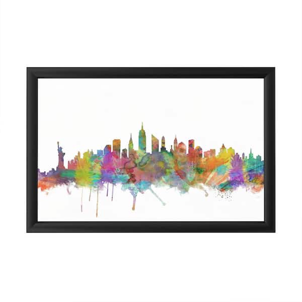 Trademark Fine Art New York City Skyline by Michael Tompsett Framed with  LED Light Cityscape Wall Art 16 in. x 24 in. MT0546-B-LED - The Home Depot