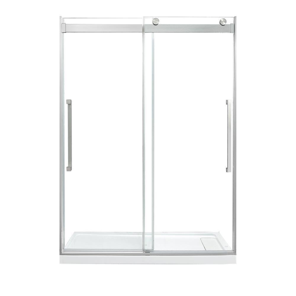 OVE Decors Montebello 60 in. L x 32 in. W x 78.74 in. H Alcove Shower Kit with Sliding Frameless