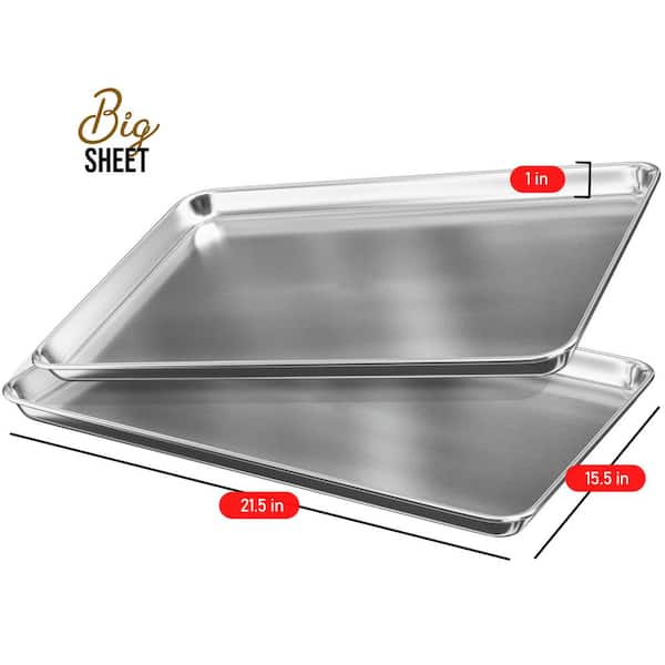 Commercial Rectangular 60*40cm Aluminum Nonstick Baking Tray Sheet Pan for  Bread Cookies Biscuits Cakes with Rolled Edge - China Aluminized Steel  Baking Pan and Sheet Pan price
