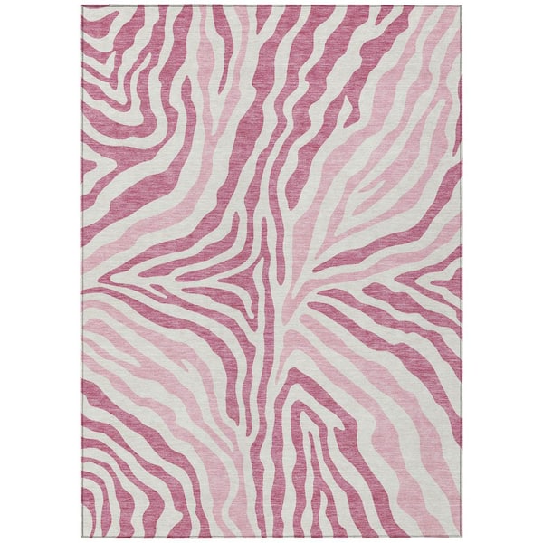 Chantille Machine Washable Indoor/Outdoor Abstract ACN2523 Pink 3 ft. x 4 ft. Area Rug