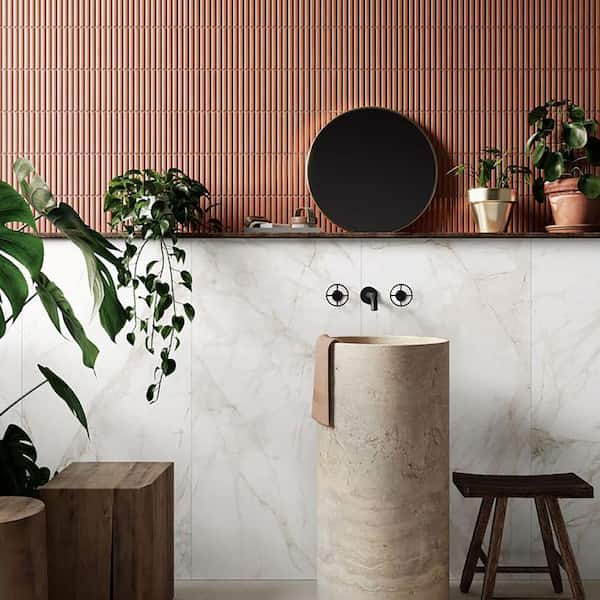 Spanish Marble Mirage Porcelain 12 in. x 24 in. Floor and Wall Tile Case - Gold (5-Pieces, 10.76 sq. ft. / Case)