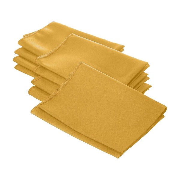 LA Linen "18 in. x 18 in. Gold Polyester Poplin Napkin (10-Pack)"