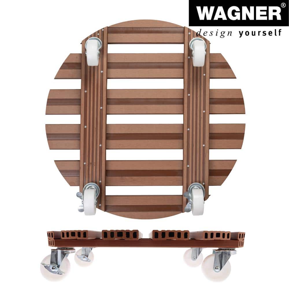 20" Terra Cotta Wood Plastic Composite Round Plant Caddy