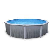 Martinique 15 ft. Round x 52 in. Deep Metal Wall Above Ground Pool Package with 7 in. Top Rail