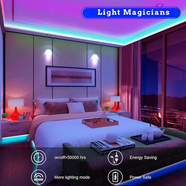 BIBIVIS 32.8 ft. RGB LED Smart Music Sync Color Changing Led BIBIVIS 32.8 ft. RGB LED Smart Music Sync Color Changing Led