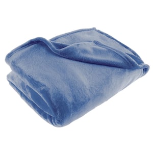Blue Oversized Flannel Fleece Throw Blanket