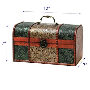 Small Vintage Decorative Wood Suitcase Chest