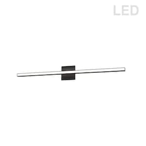 Arandel 1-Light 35.5 in. Matte Black LED Vanity Light Bar with Ambient Light