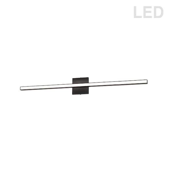 Dainolite Arandel 1-Light 35.5 in. Matte Black LED Vanity Light Bar with Ambient Light