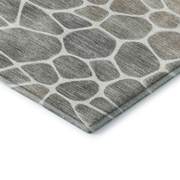 Mayfield Premium Machine Washable Abstract AMF2190 Taupe 10 ft. x 14 ft. Area Rug