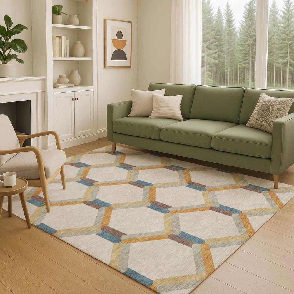 Chantille Machine Washable Indoor/Outdoor Abstract ACN2343 Beige 5 ft. x 7 ft. 6 in. Area Rug price history on PriceWatchPro