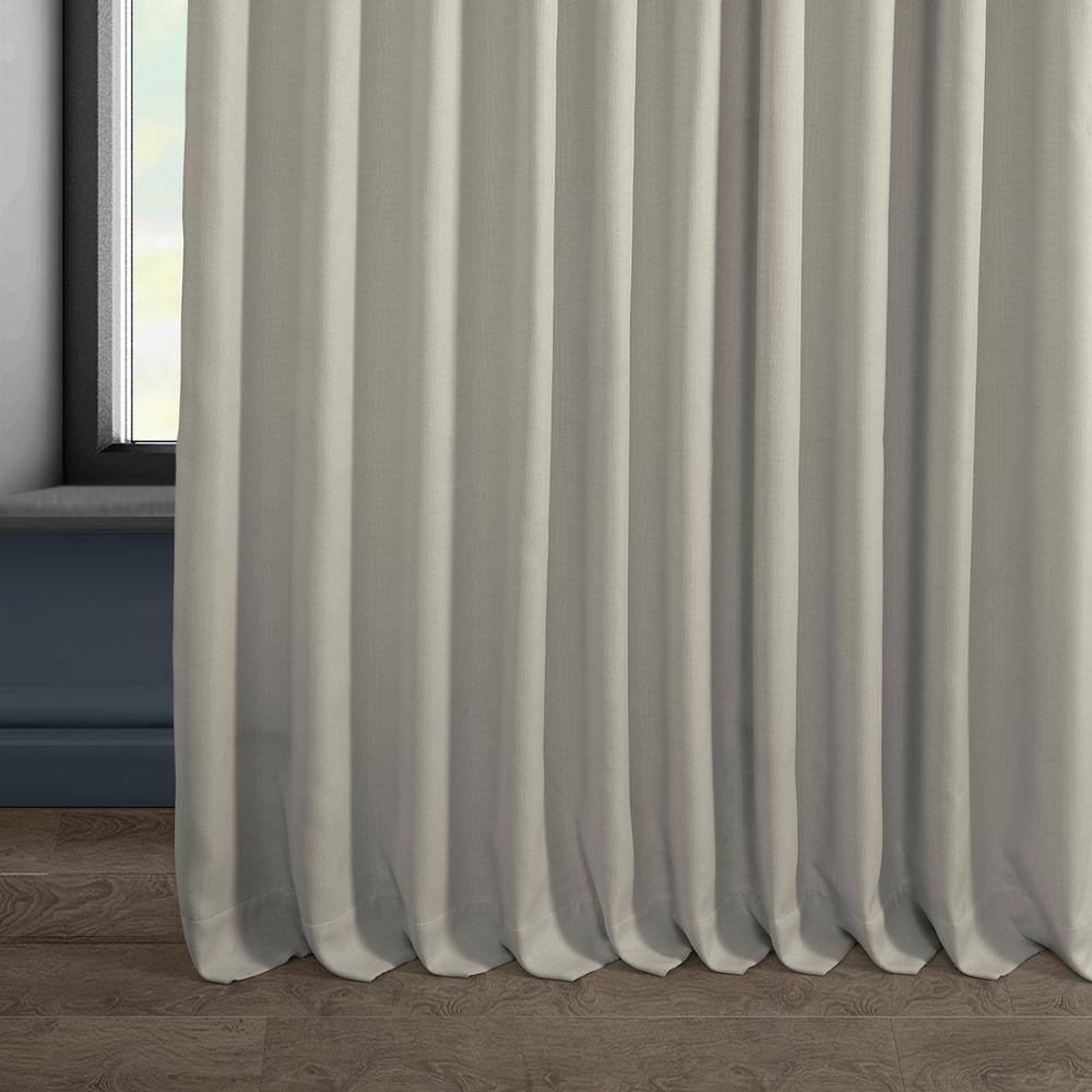Birch Faux Linen Extra Wide Room Darkening Curtain Panel