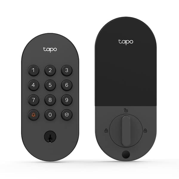 Tapo DL100 Smart Wi-Fi Deadbolt Door Lock-Keyless Tactile Buttons, App-Controlled Custom Access-Black
