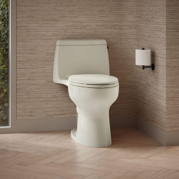 Santa Rosa 12" Rough In 1-Piece 1.28 GFP Single Flush Elongated Toilet w/ Right-Hand Lever in Biscuit w/ Soft Close Seat