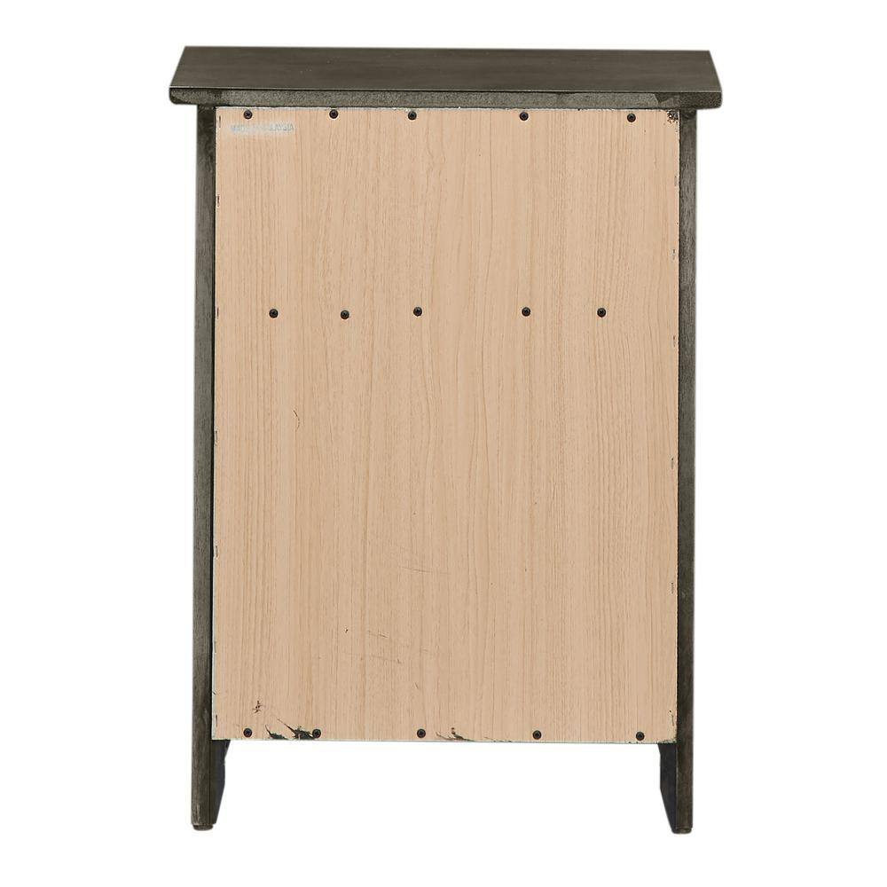 Gray Solid Wood 1-Drawer Nightstand, 25" Height