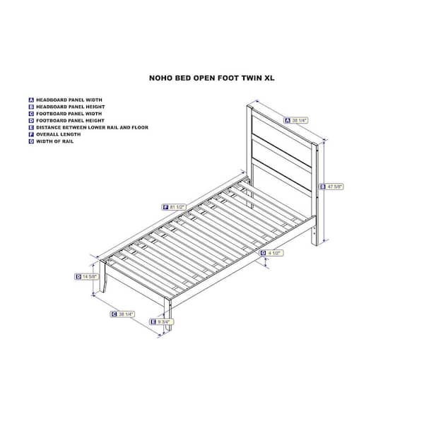 extra long twin bed frame dimensions