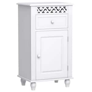 16 in. W x 12 in. D x 28.5 in. H Freestanding Linen Cabinet Bathroom Floor Storage Cabinet in White with Drawer