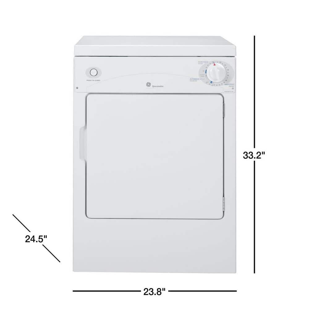White Portable Front Loading Electric Dryer with Drying Rack