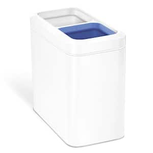 20 l Slim Open Recycling Trash Can in White Steel