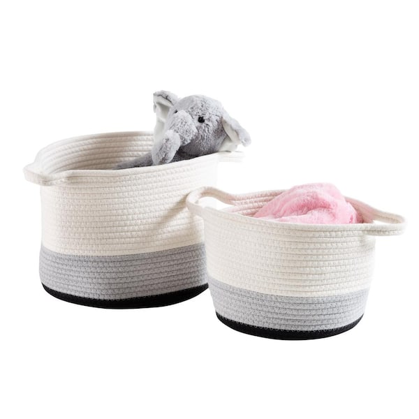 Honey-Can-Do Black Ombre Nesting Cotton Rope Decorative Baskets (Set of 2))