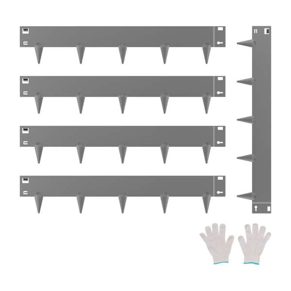 Steel Landscape Edging, 5 Packs 39 x 4 in. Rust-Resistant Metal Landscape Edging, Bendable Garden Edging, Dark Gray