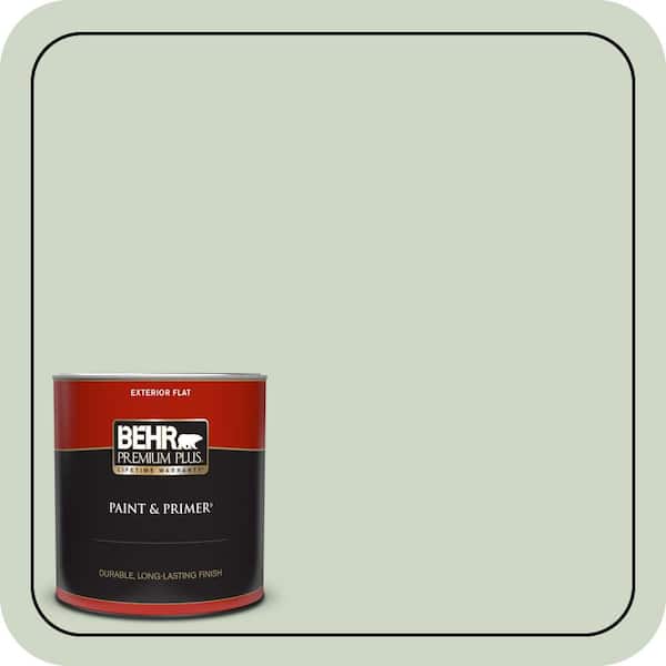 BEHR PREMIUM PLUS 1 qt. #S390-2 Spring Valley Flat Exterior Paint & Primer