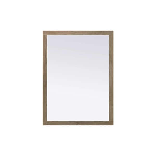 Natural Oak 48 in. W x 36 in. H Transitional Rectangle Mirror
