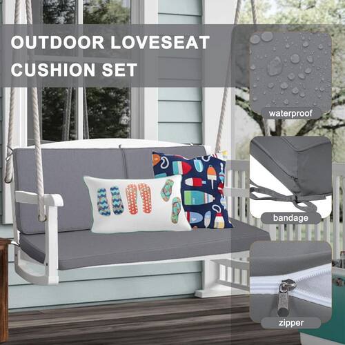 48 x 24 Outdoor Loveseat Cushion Set-Waterproof, Fade