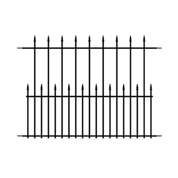 Quick Fence Series 48 in. W x 34 in. H Black Tiger Eye Steel Fence Panel