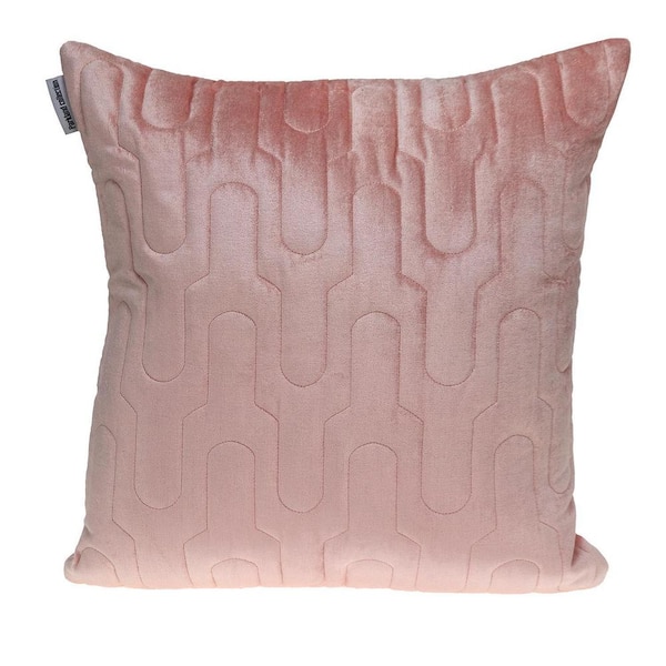 PARKLAND COLLECTION Basil Transitional Quilted Quilted Pink Throw Pillow