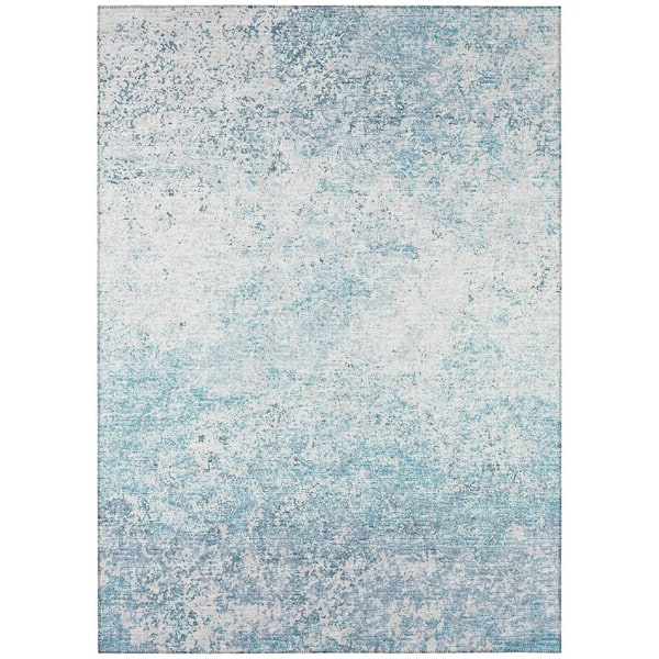 Addison Rugs Rylee Blue 5 ft. x 7 ft. 6 in. Geometric Indoor/Outdoor Area Rug